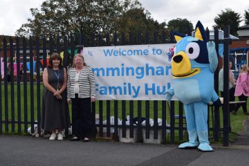 A photo of Cllr Cracknell opening the new Family Hub