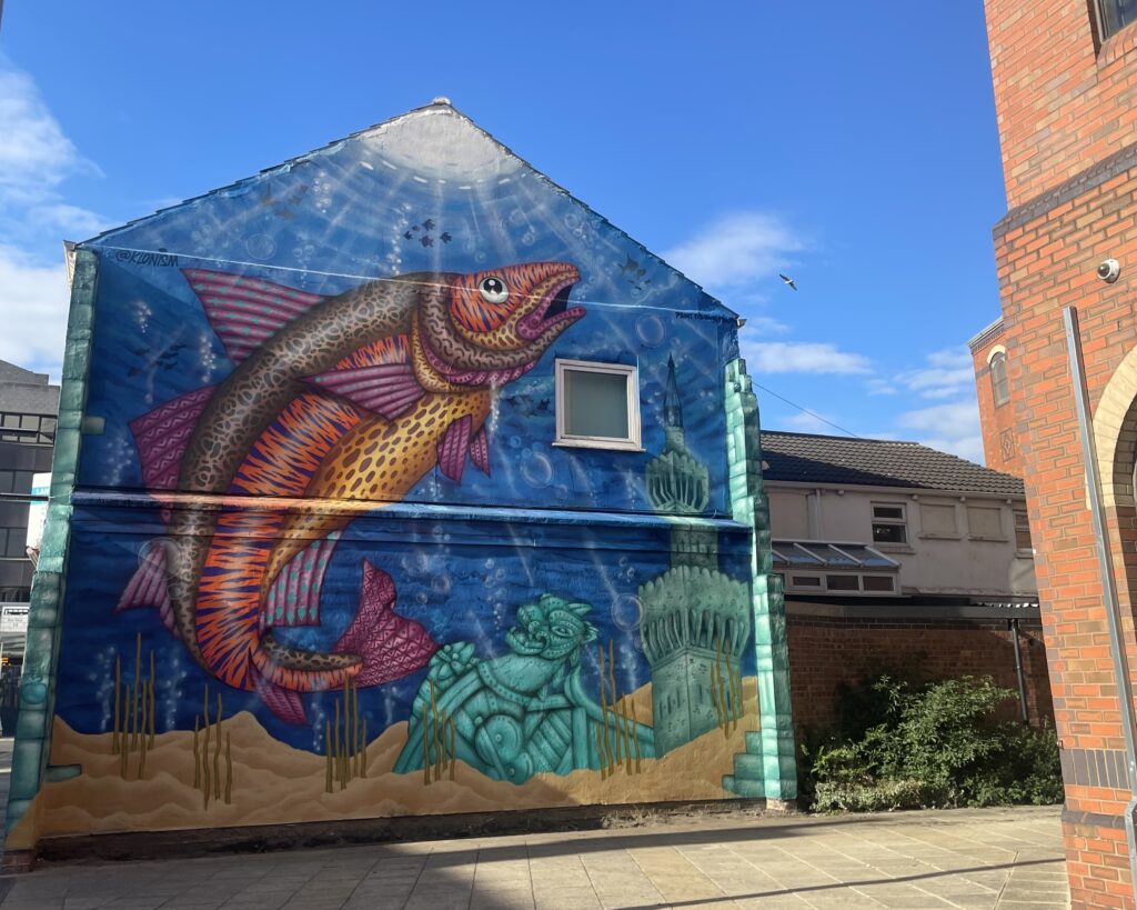 Harriet the Haddock mural in Grimsby