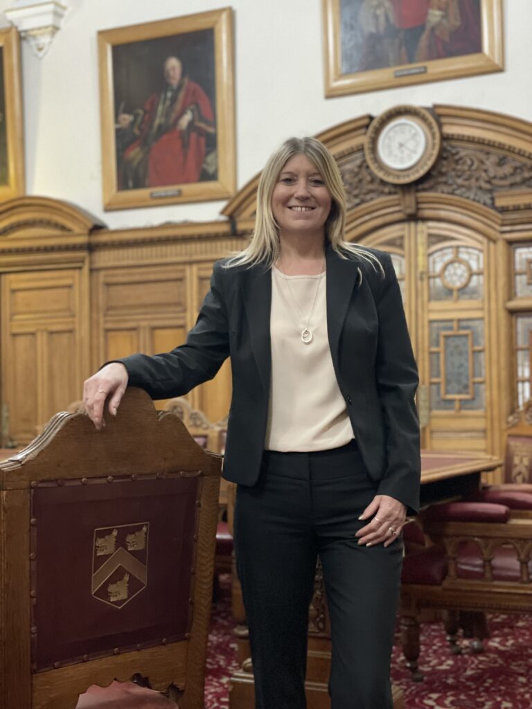 Ann-Marie photographed in the Council Chamber