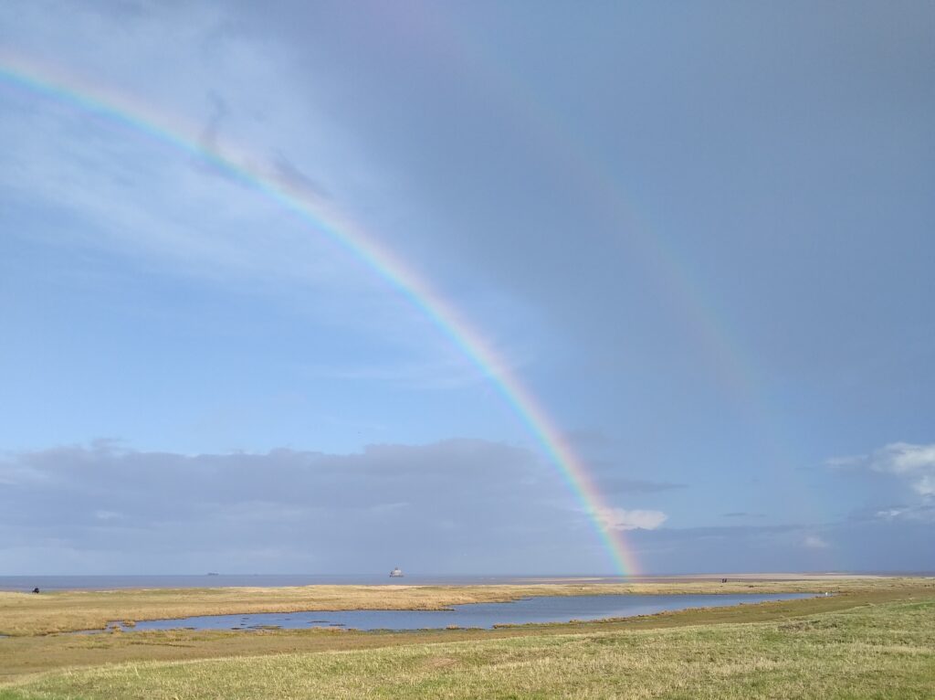 Rainbow over Cleethorpes beach