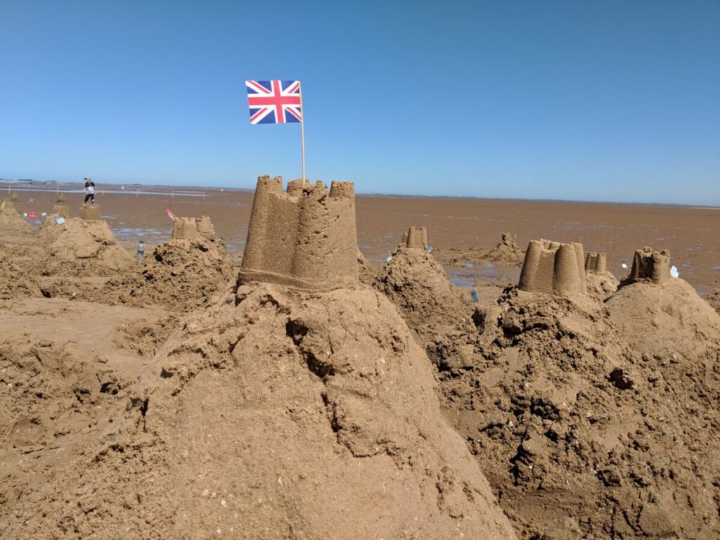 Sandcastles on the beach
