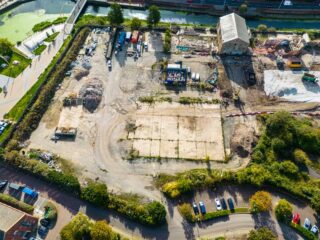 Alexandra Dock housing site from the air