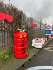 A Valentine's statue on display at the Grimsby tip