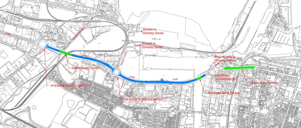 A180 bridges map