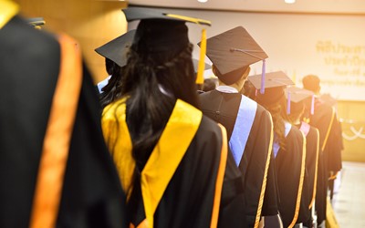 Students at a graduation ceremony in North East Lincolnshire