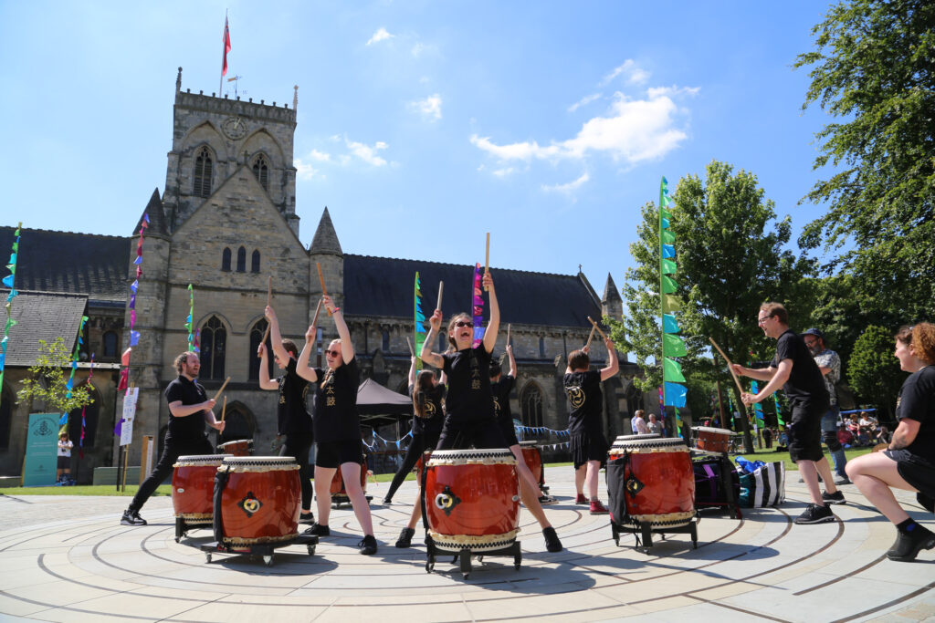 Taiko drummers at Grimsby Minster