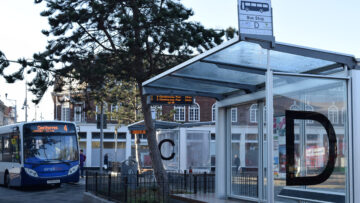 A bus station in the centre of Grimsby