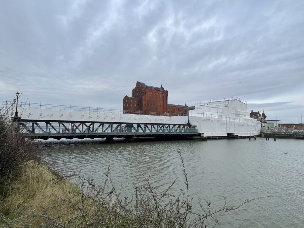 A photo of Corporation Road Bridge from the nearby wharf