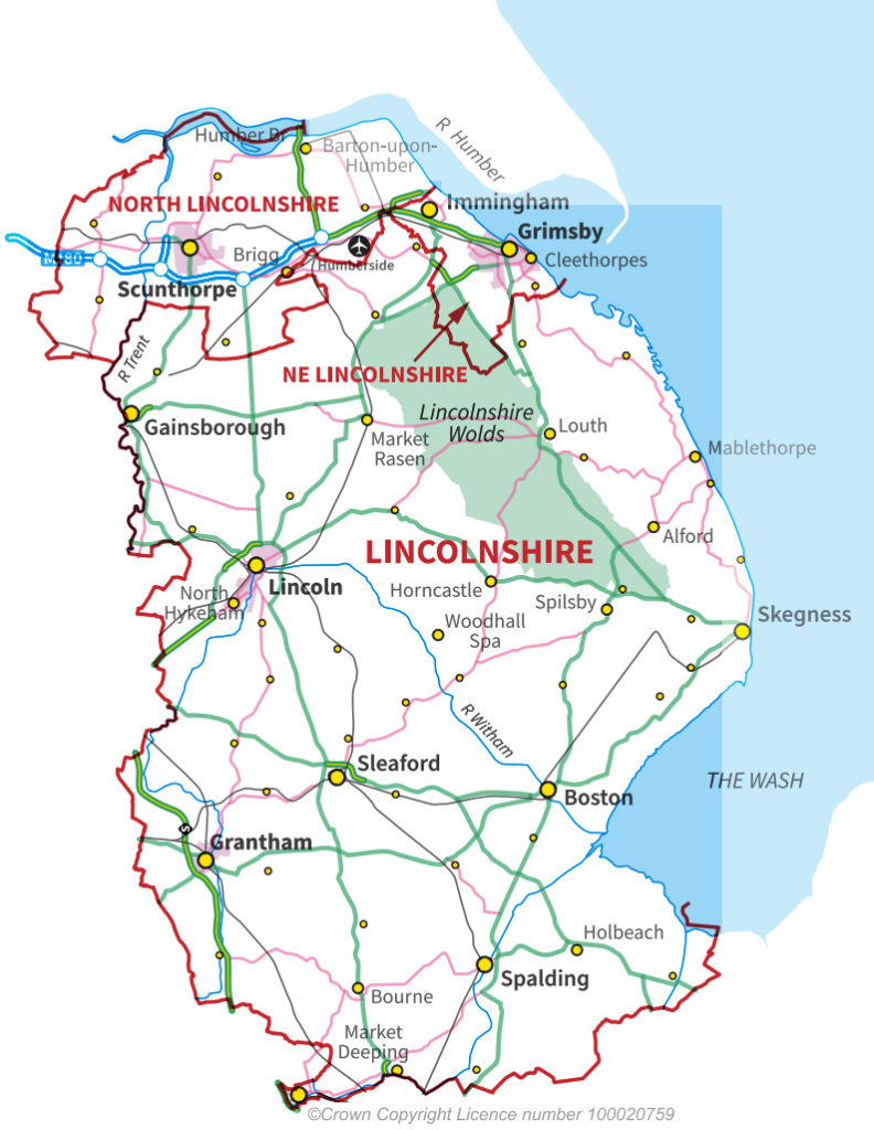 Map of Lincolnshire 