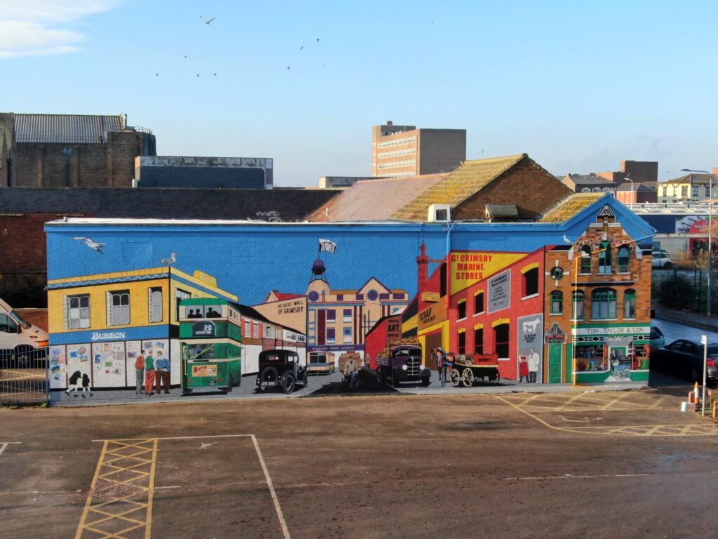 'The Great Wall of Grimsby' mural in East Marsh, Grimsby.