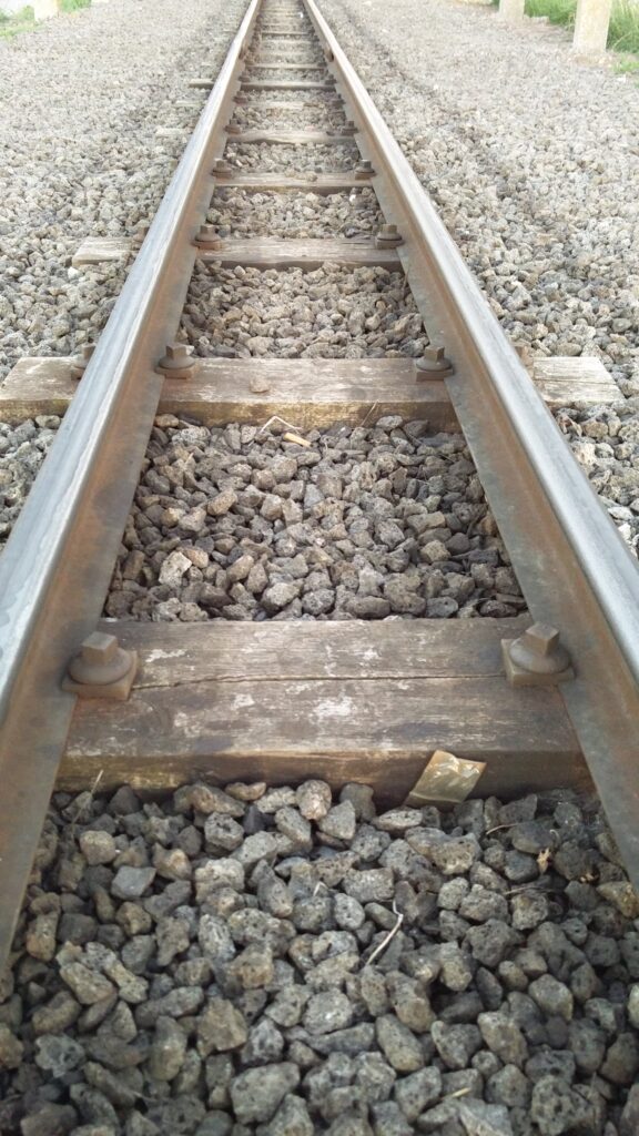 Close up of rail tracks