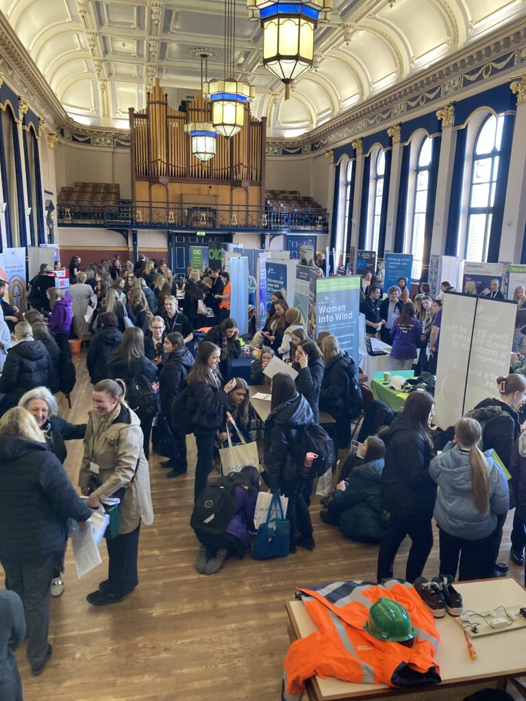 Attendees at the stalls at the Women into Manufacturing and Engineering event in Grimsby