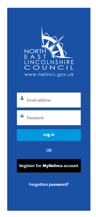 MyNelincs portal login page