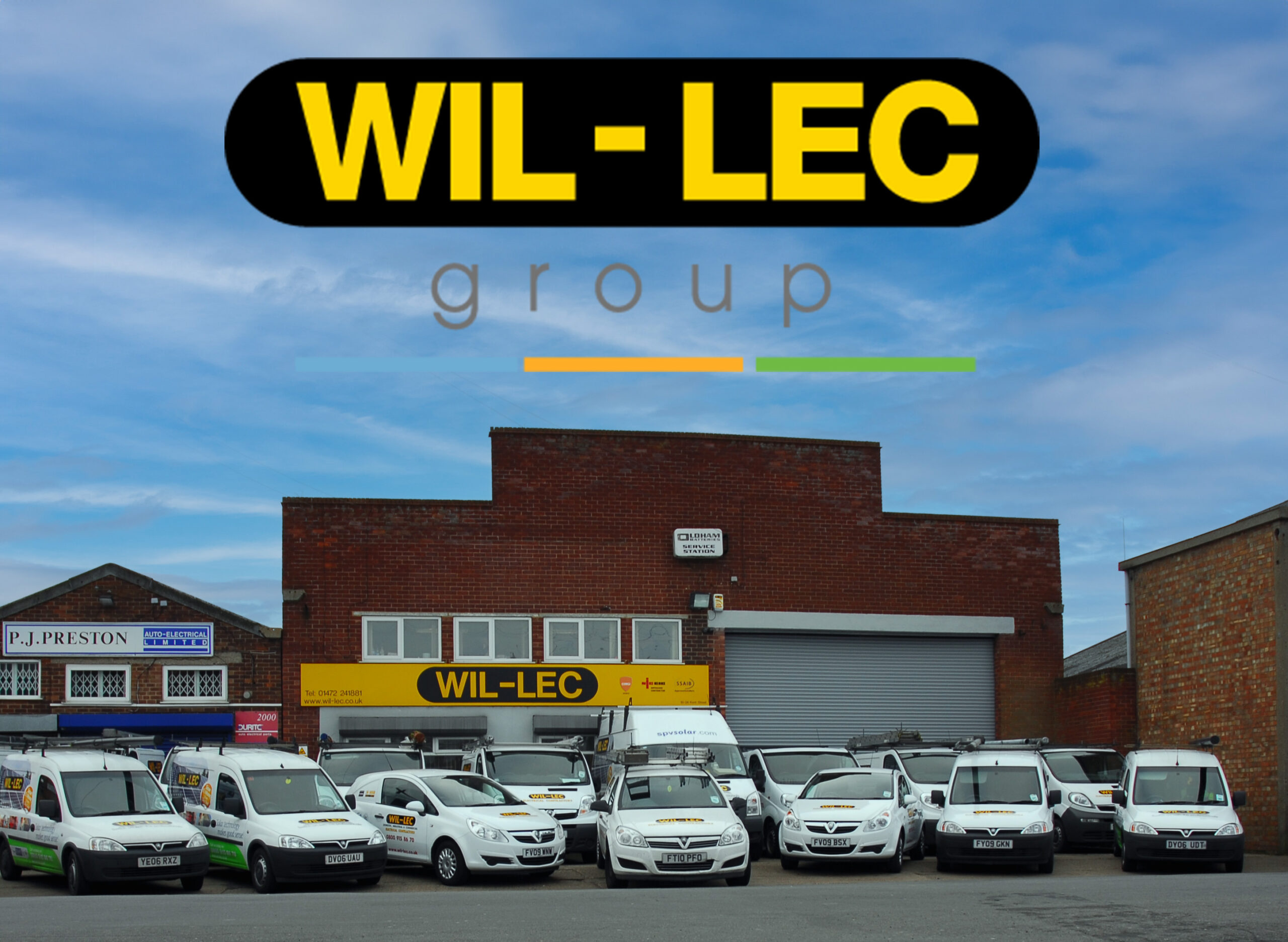 Wil-lec group logo and company vans