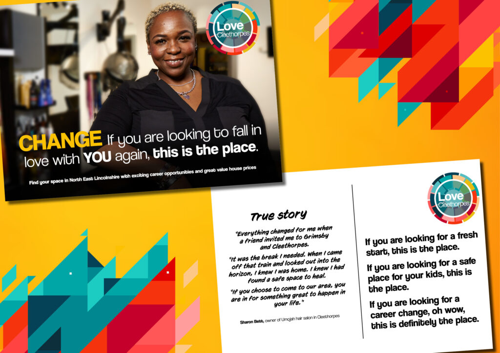 Find Your Space campaign graphic showing Cleethorpes salon owner Sharon Bett.