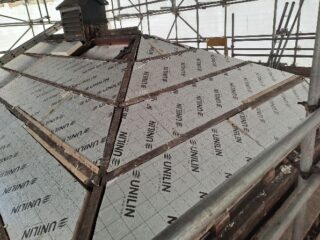 A photo of the control room roof repairs