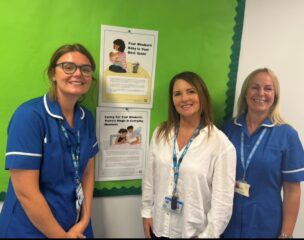 North East Lincolnshire’s new Specialist Health Visitor for Perinatal and Infant Mental Health, Alison (centre), with Student Health Visitor, Molly (left), and Health Visitor, Lisa (right).