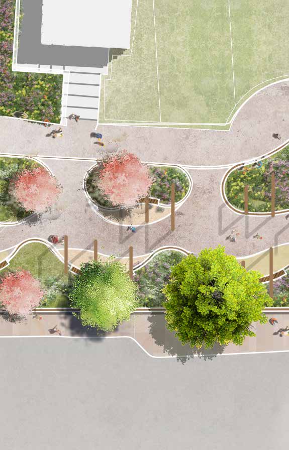 Section of an artist impression of Pier Garden from above, showing Quiet Reflection area