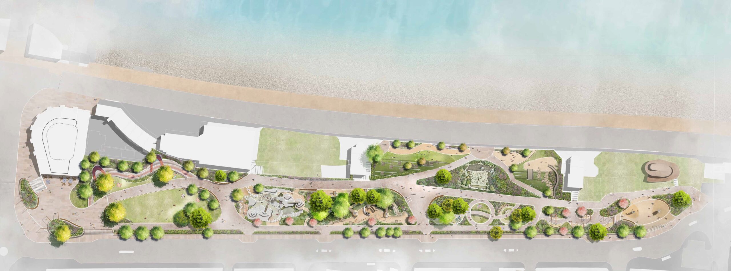 Artist impression of Pier Garden from above