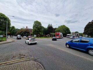 Cars driving across Bargate junction