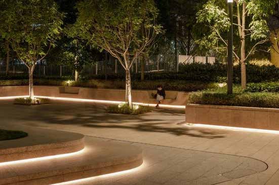 Floor level lighting in an open space