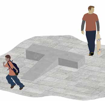 Artist impression of a concrete skate area