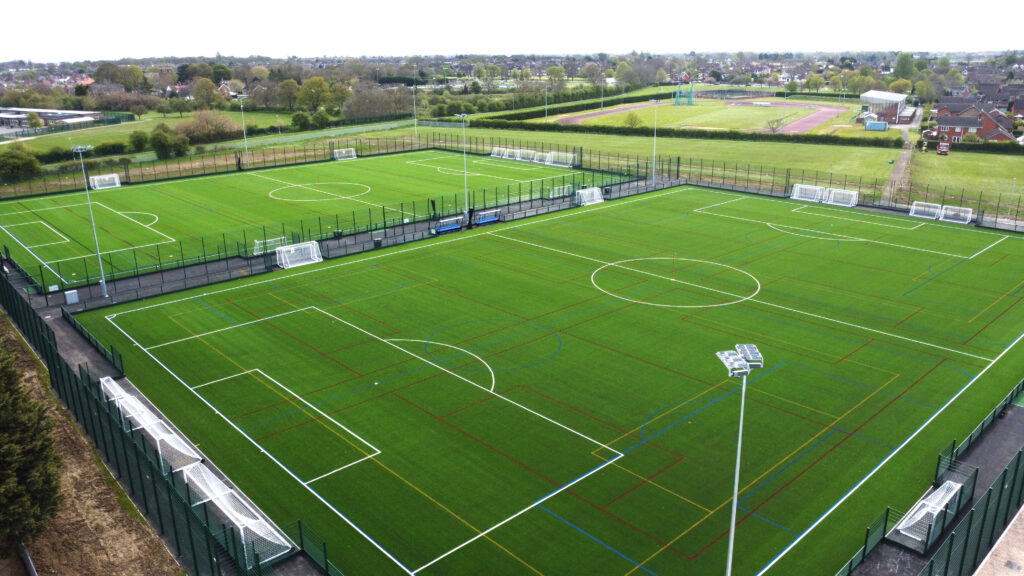 Aerial shot of Clee Fields