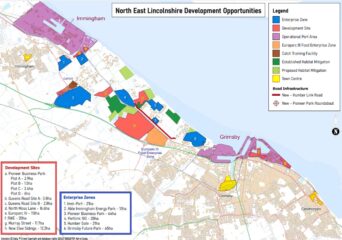 Map of North East Lincolnshire showing development opportunities