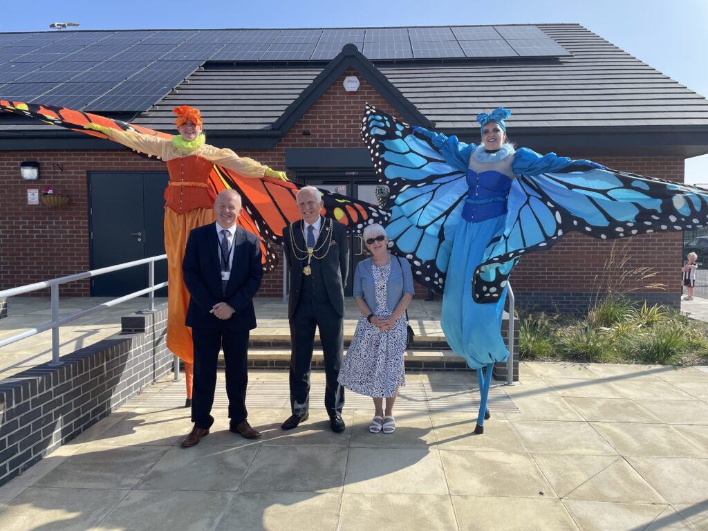 Mayoress Sandra Hullett, Mayor of North East Lincolnshire, Cllr Steve Beasant, and Cllr Hayden Dawkins