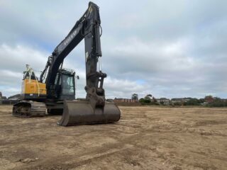 A photo of a digger on site