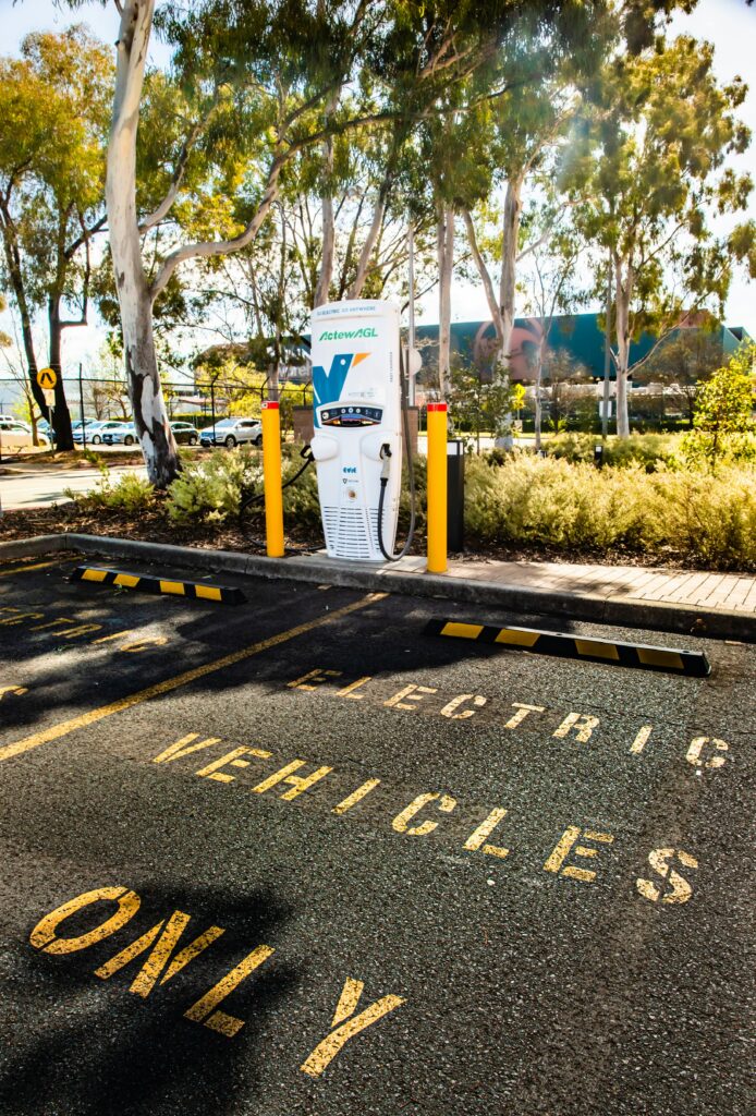 EV charging point in a car park
