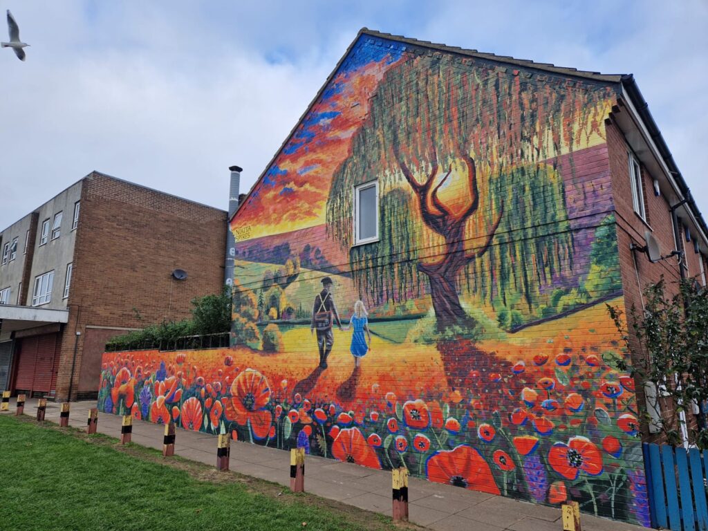 Poppy mural on the Willows, Grimsby