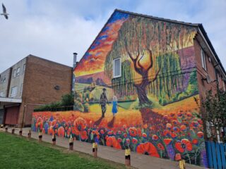 Poppy mural on the Willows, Grimsby