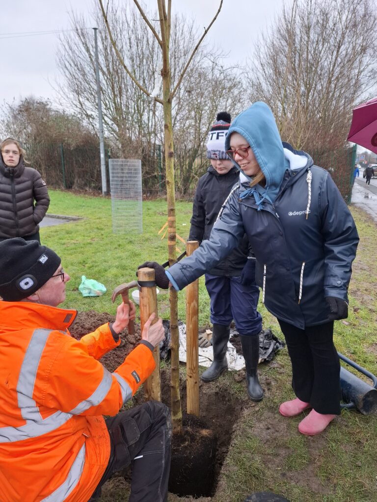 Children tree planting
