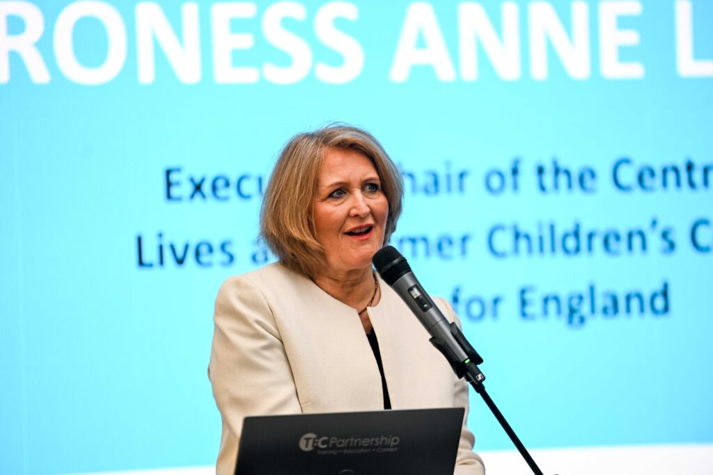 A photo of keynote speaker Baroness Anne Longfield.