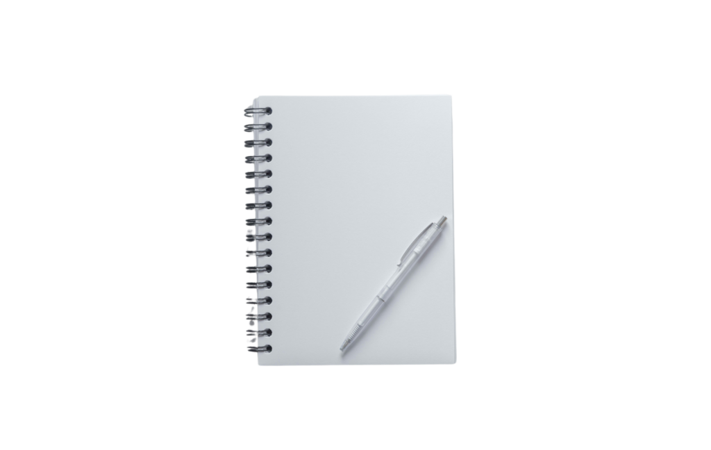 Notebook and pen