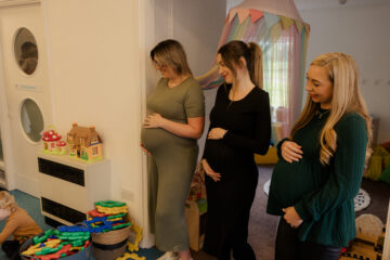 3 pregnant women at Family Hub