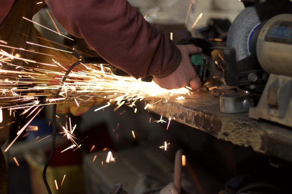 factory worker stock image