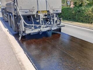 Surface treatment in progress