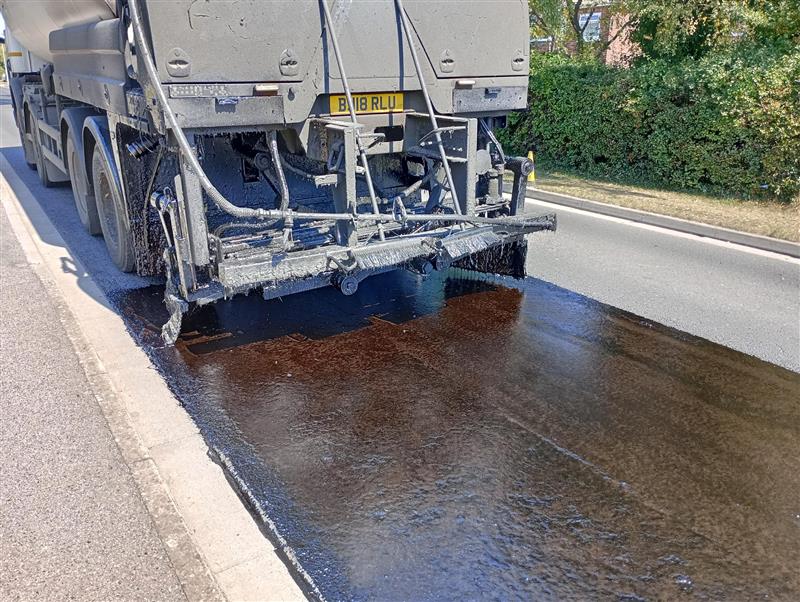 Surface treatment in progress
