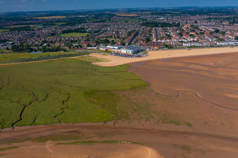 Cleethorpes sand dunes birds eye