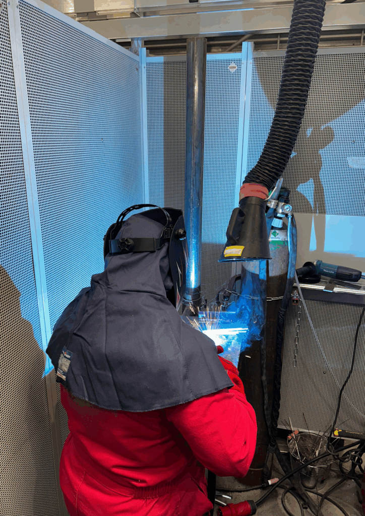 Girl doing welding activities