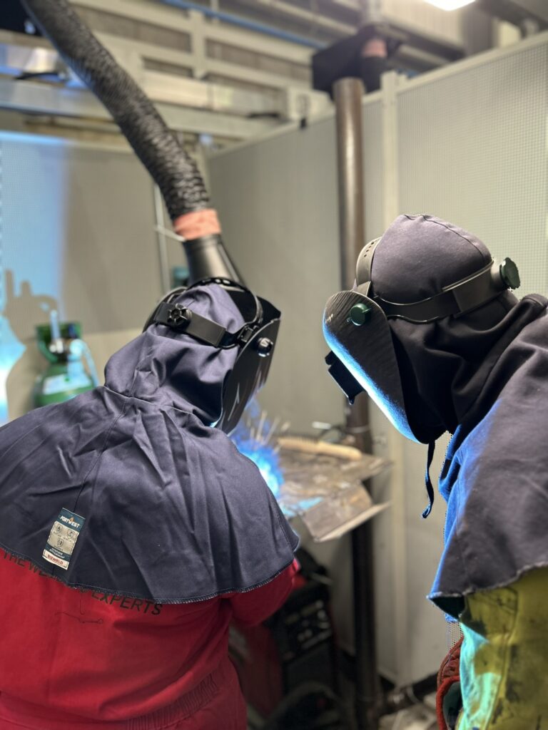 Girl doing welding activities
