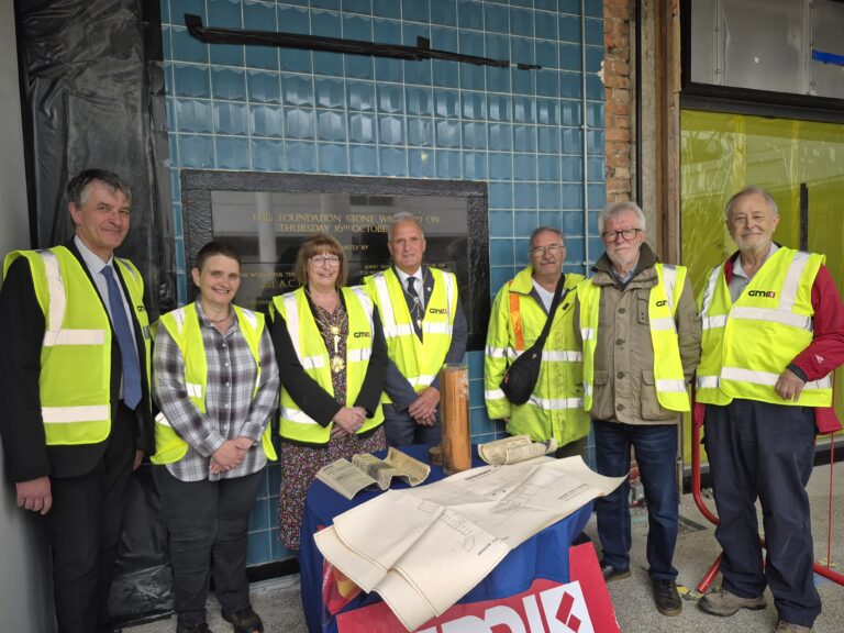 Group of people in front of the time capsule