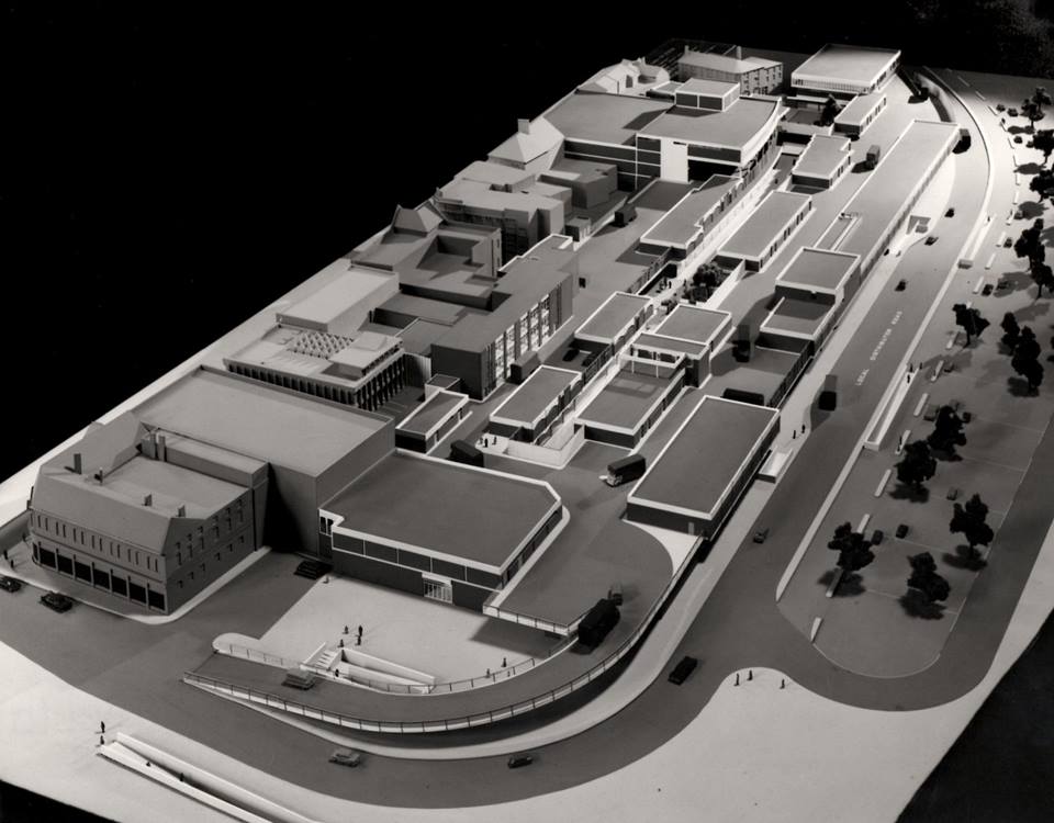 Architect's model of the Riverhead Shopping Centre, Grimsby, 1960s.
North East Lincolnshire Archives Reference: 45/902/7/1.