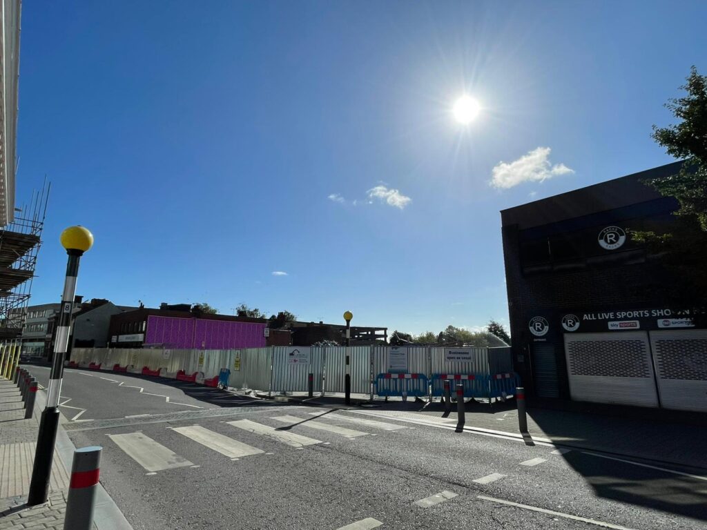 Osborne St demolition site - shows blue sky and buildings