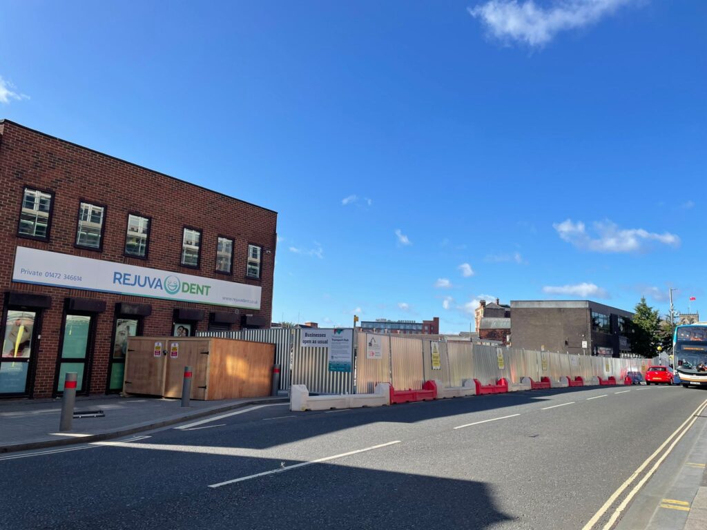 Osborne St demolition site - shows blue sky and buildings