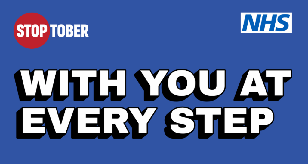 Stoptober 'with you at every step' poster