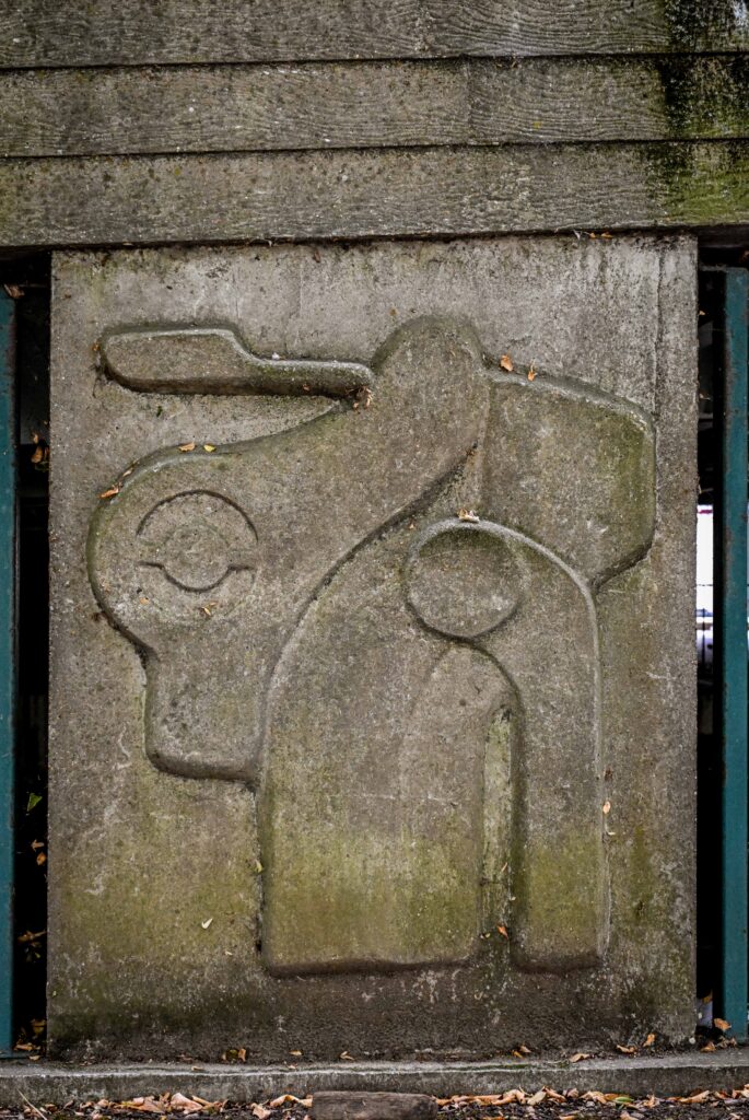 Relief by Harold Gosney on Abbey Walk Car Park. Image taken Sept 2025.