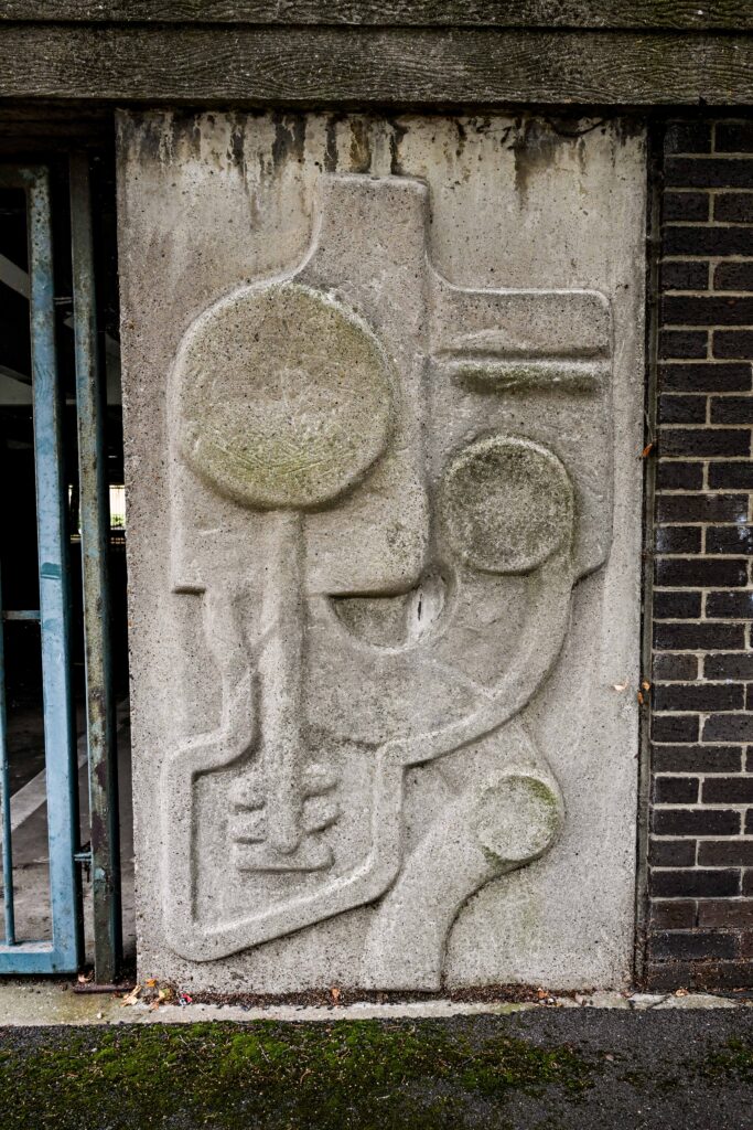 Relief by Harold Gosney on Abbey Walk Car Park. Image taken Sept 2025.